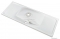 MARMY - CARMEN - Mosdó, mosdókagyló - Fényes fehér öntött márvány 120x46 - Szögletes, 1 csaplyukas - Pultba süllyeszthető, bútorra szerelhető