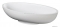MARMY - CORINA - Mosdótál, mosdó - Fényes fehér öntött márvány 51x30 - Ovális - Bútorra, pultra ültethető