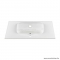 MARMY - BROOKE - Mosdó, mosdókagyló - Fényes fehér öntött márvány 100x46 - Szögletes - 1 csaplyukas - Pultba süllyeszthető, bútorra szerelhető