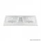 MARMY - BROOKE - Dupla mosdó - Fényes fehér öntött márvány, mosdókagyló 120x46 - Kerekített - Pultba süllyeszthető, bútorra szerelhető