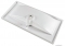 MARMY - CALABRIA - Mosdó, mosdókagyló - Fényes fehér öntött márvány 105x51 - Szögletes, 1 csaplyukas - Pultba süllyeszthető, bútorra szerelhető