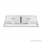 MARMY - MAGNUM - Dupla mosdó - Fényes fehér öntött márvány 120x51 - Szögletes - Pultba süllyeszthető, bútorra szerelhető