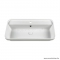 MARMY - LUXE - Mosdó, mosdókagyló - Fényes fehér öntött márvány 75x39 - Lekerekített - Pultba süllyeszthető, bútorra szerelhető