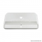 MARMY - LUXE - Mosdó, mosdókagyló - Fényes fehér öntött márvány 75x39 - Lekerekített - Pultba süllyeszthető, bútorra szerelhető