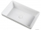 MARMY - NERO-IN - Mosdó, mosdókagyló - Fényes fehér öntött márvány 60x35 - Szögletes, kerekített - Pultba süllyeszthető, bútorra szerelhető