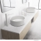 MARMY - NINA - Mosdótál, mosdó - Fényes fehér öntött márvány D37x13 - Kerek - Bútorra, pultra ültethető