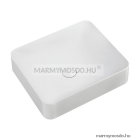 MARMY - JADORE - Mosdó, mosdókagyló - Fényes fehér öntött márvány 45x38 - Bútorra, pultra ültethető