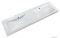 MARMY - GENOVA - Dupla mosdó - Fényes fehér öntött márvány 160x46 - Szögletes - Pultba süllyeszthető, bútorra szerelhető