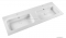 MARMY - CALVIN - Dupla mosdó - Fényes fehér öntött márvány 140x51 - Lekerekített - Bútorra, pultra ültethető