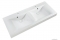 MARMY - RAVENNA - Dupla mosdó - Fényes fehér öntött márvány 120x50 - Szögletes - Pultba süllyeszthető, bútorra szerelhető