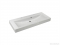 MARMY - MODENA - Mosdó, mosdókagyló - Fényes fehér öntött márvány - 120x47 cm - 2 csaplyukas - Pultba süllyeszthető, bútorra szerelhető