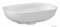 MARMY - CARRARA L -  Mosdótál, mosdó - Fényes fehér öntött márvány 50x35 cm - Ovális - Pultra, bútorra ültethető 