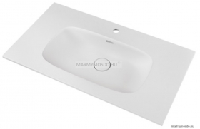 MARMY - GINGER - Mosdó, mosdókagyló - Matt fehér öntött márvány 90x50cm - Pultba, bútorba süllyeszthető