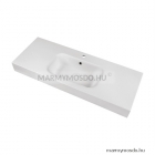 MARMY - MARBEL - Mosdó, mosdókagyló - Matt fehér öntött márvány 121x46cm - Pultra, bútorra, falra szerelhető