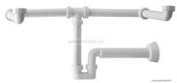 SAPHO - BRUCKNER MOSQUITO - Mosdó csőszifon duplamosdóhoz - D40mm – Fehér színű (151.130.0)
