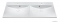 MARMY - CARMEN - Dupla mosdó - Fényes fehér öntött márvány 120x46 - Szögletes - Pultba süllyeszthető, bútorra szerelhető 