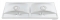 MARMY - CARMEN - Dupla mosdó - Fényes fehér öntött márvány 120x46 - Szögletes - Pultba süllyeszthető, bútorra szerelhető 