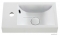 MARMY - FLORA - Mosdó, kis kézmosó - Fényes fehér öntött márvány 40x22 - Jobb oldali medencével - Bútorra, pultra ültethető