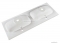 MARMY - ASPEN - Dupla mosdó - Fényes fehér öntött márvány, mosdókagyló 120x46 - Kerekített - Pultba süllyeszthető, bútorra szerelhető