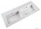 MARMY - CALVIN - Dupla mosdó - Fényes fehér öntött márvány 120x51 - Kerekített - Pultba süllyeszthető, bútorra szerelhető 