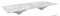 MARMY - CRYSTAL - Dupla mosdó - Fényes fehér öntött márvány - Szögletes 120x46 - Pultba süllyeszthető, bútorra szerelhető 