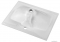 MARMY - CRYSTAL - Mosdó, mosdókagyló - Fényes fehér öntött márvány 60x46 - Szögletes - Pultba süllyeszthető, bútorra szerelhető