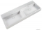 MARMY - BELLAGIO - Dupla mosdó - Fényes fehér öntött márvány 120x46- Szögletes - Bútorra, pultra ültethető
