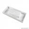 MARMY - BOTTEGA - Mosdó, mosdókagyló - Fényes fehér öntött márvány 100x46 - Szögletes - 1 csaplyukas - Bútorra, pultra ültethető