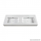 MARMY - BOTTEGA - Dupla mosdó - Fényes fehér öntött márvány 120x46 - Kerekített - Bútorra, pultra ültethető