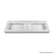 MARMY - BOTTEGA - Dupla mosdó - Fényes fehér öntött márvány 140x46 - Szögletes - Bútorra, pultra ültethető