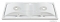 MARMY - CLAUDIA - Dupla mosdó - Fényes fehér öntött márvány 120x48 - Szögletes - Pultba süllyeszthető, bútorra szerelhető 