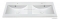 MARMY - LISETTE - Dupla mosdó - Fényes fehér öntött márvány 120x45 - Szögletes - Pultba süllyeszthető, bútorra szerelhető 