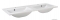 MARMY - LISETTE - Dupla mosdó - Fényes fehér öntött márvány 120x45 - Szögletes - Pultba süllyeszthető, bútorra szerelhető 