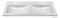 MARMY - CALABRIA - Dupla mosdó - Fényes fehér öntött márvány 140x51 - Szögletes - Bútorra, pultra ültethető