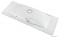 MARMY - LISETTE - Mosdó, mosdókagyló - Fényes fehér öntött márvány 120x45 - Szögletes, 2 csaplyukas - Pultba süllyeszthető, bútorra szerelhető